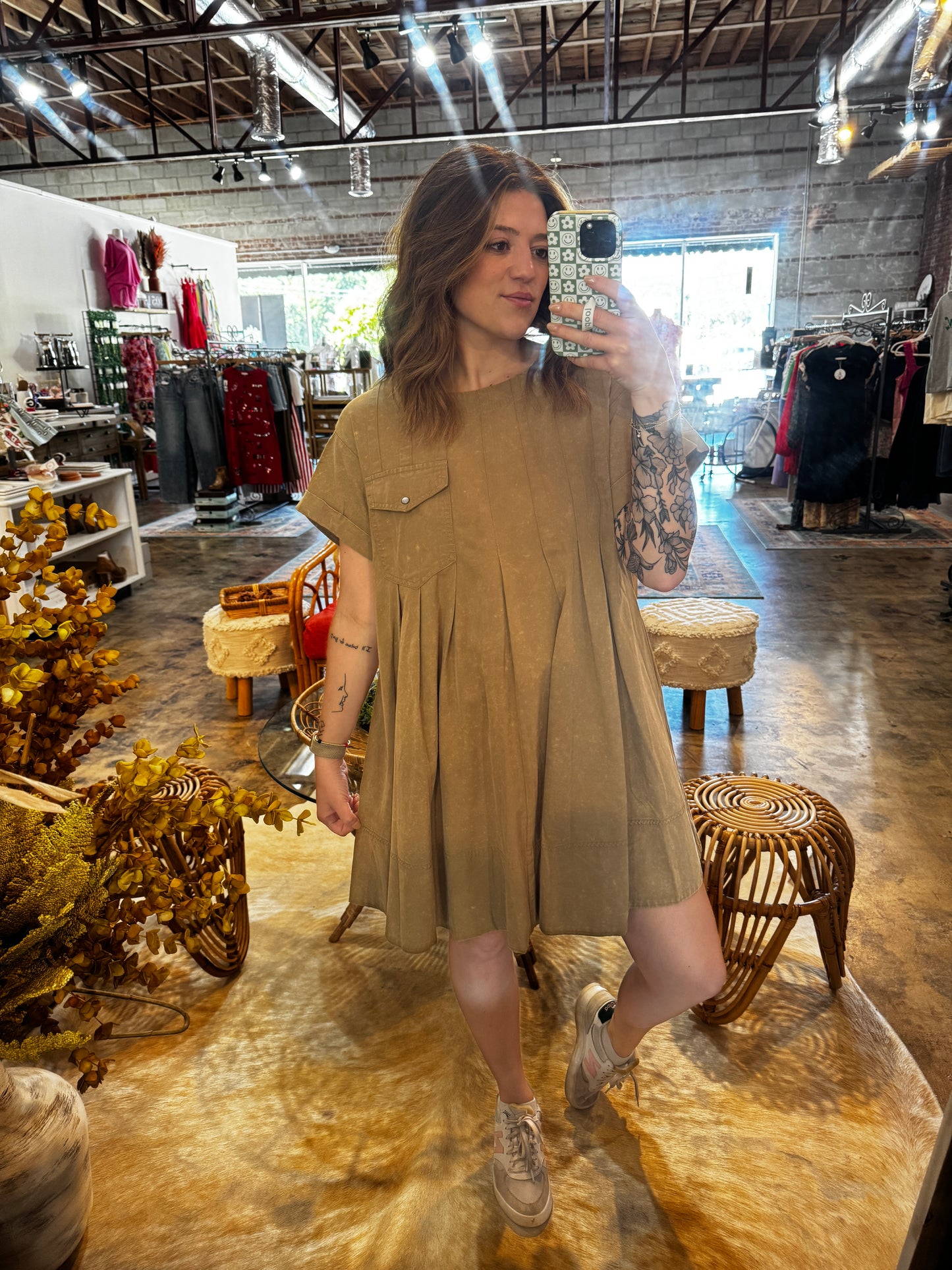 Coco Pleated Pocket Dress