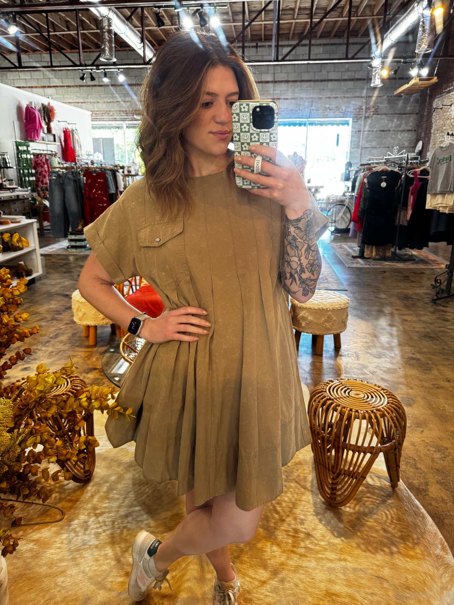 Coco Pleated Pocket Dress