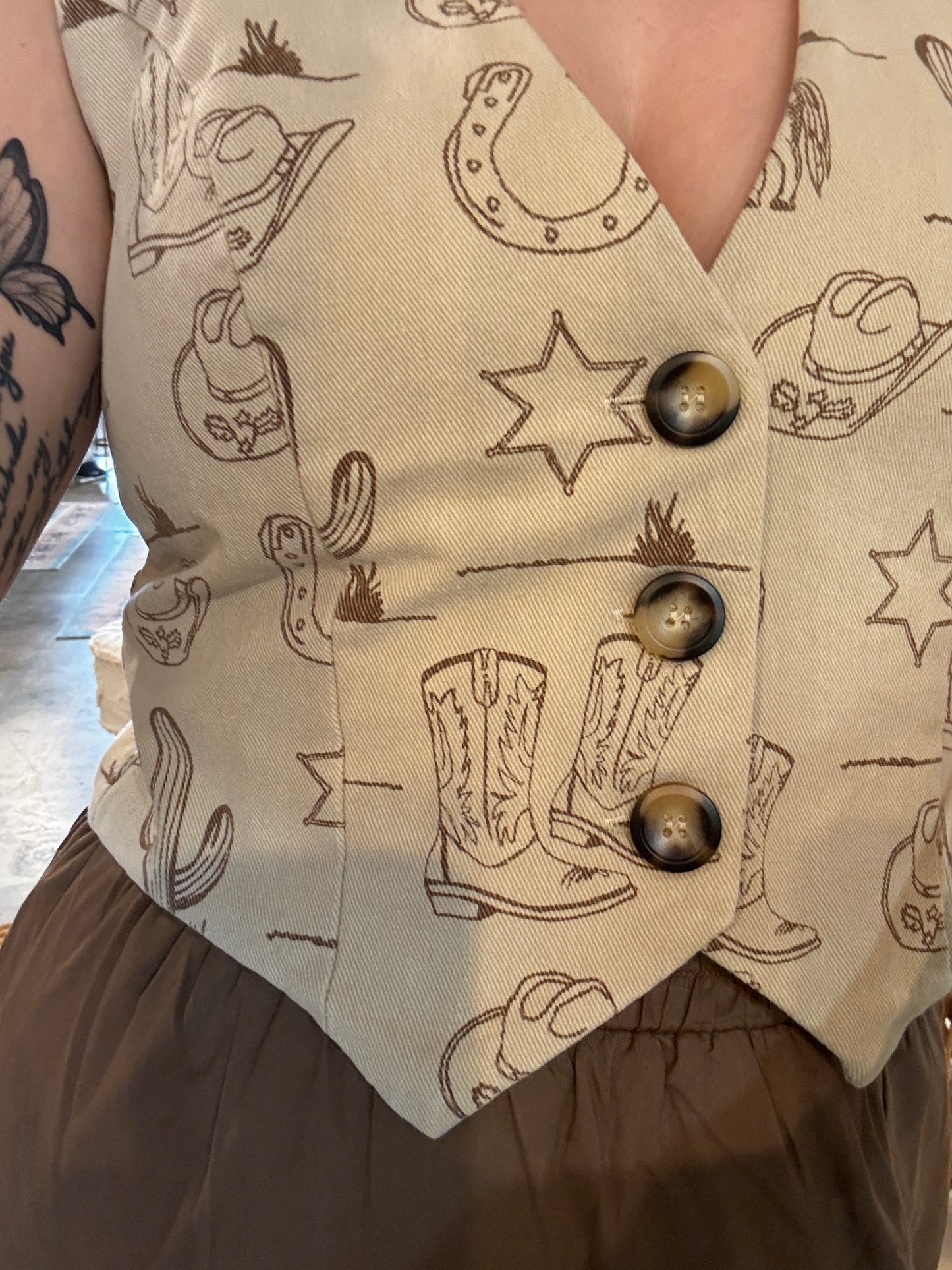 Western Boots Vest