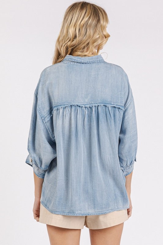 Washed Chambray Top