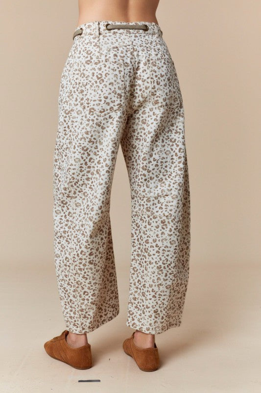 Leopard Barrel Pants