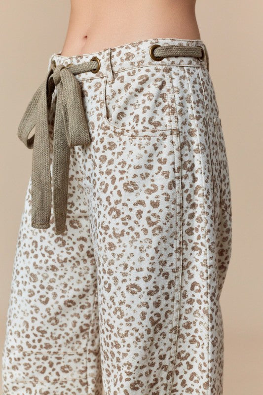 Leopard Barrel Pants