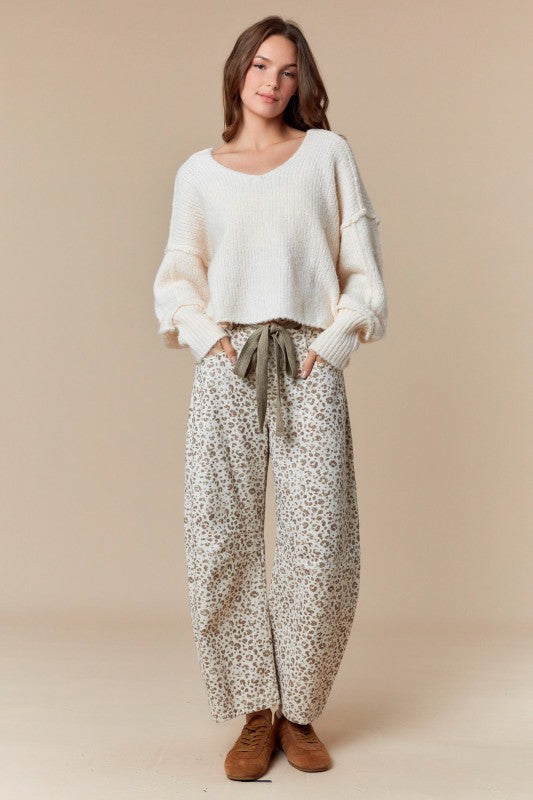 Leopard Barrel Pants