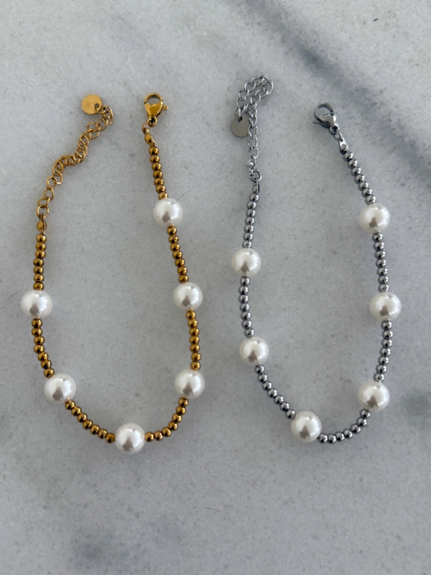 Gold Pearl Beaded Bracelet