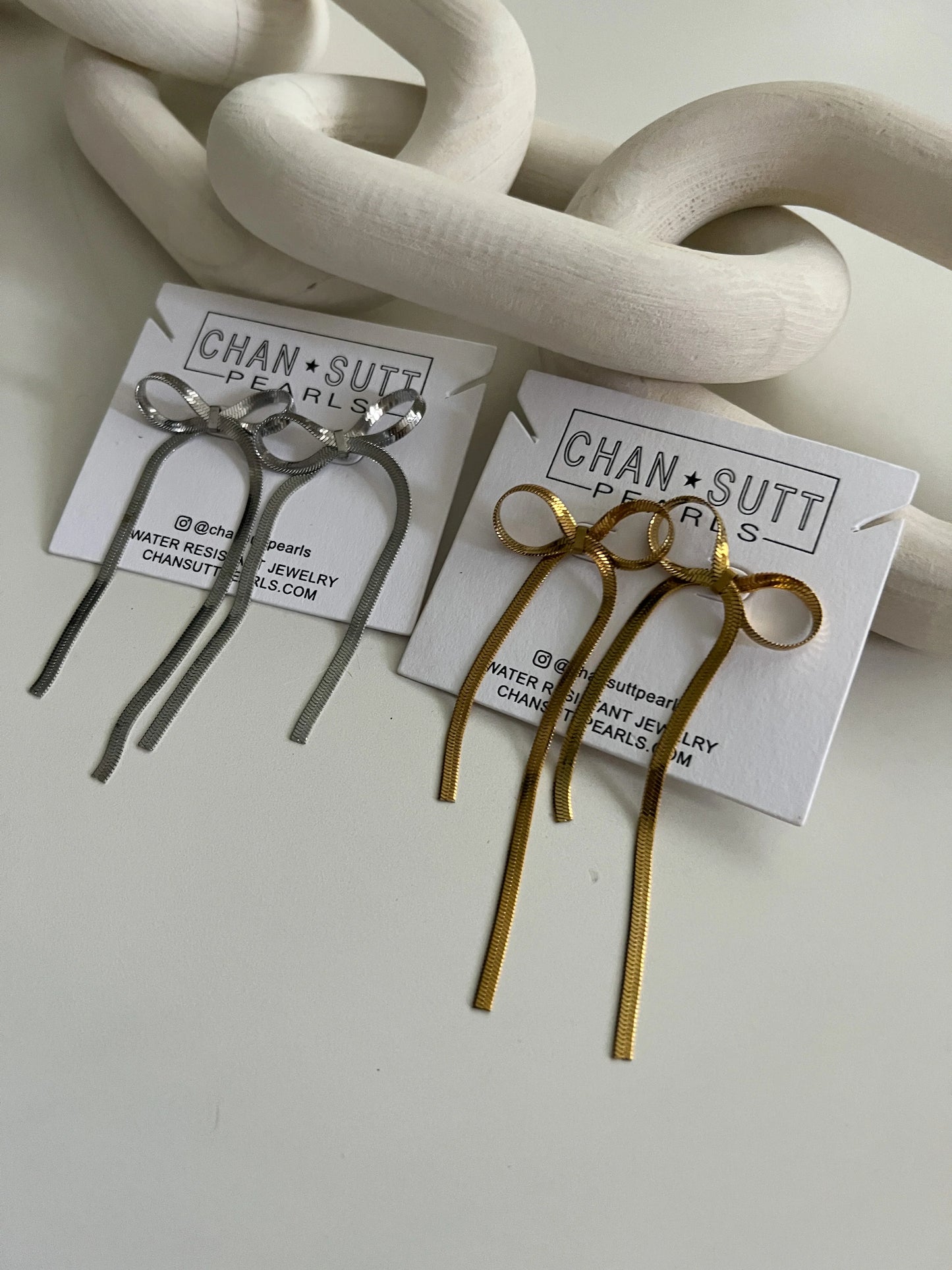 Silver Large Bow Earrings