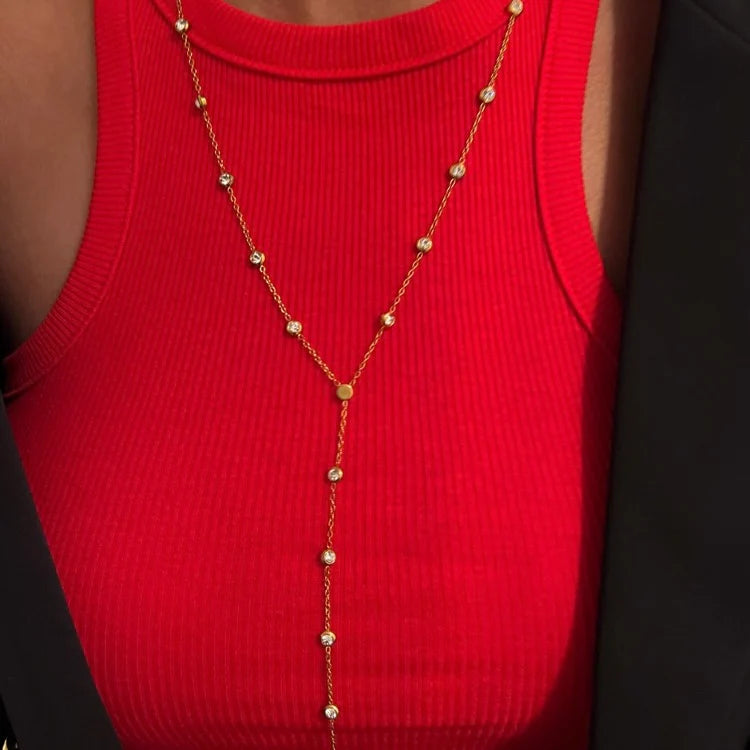 Layered Y Diamond Necklace