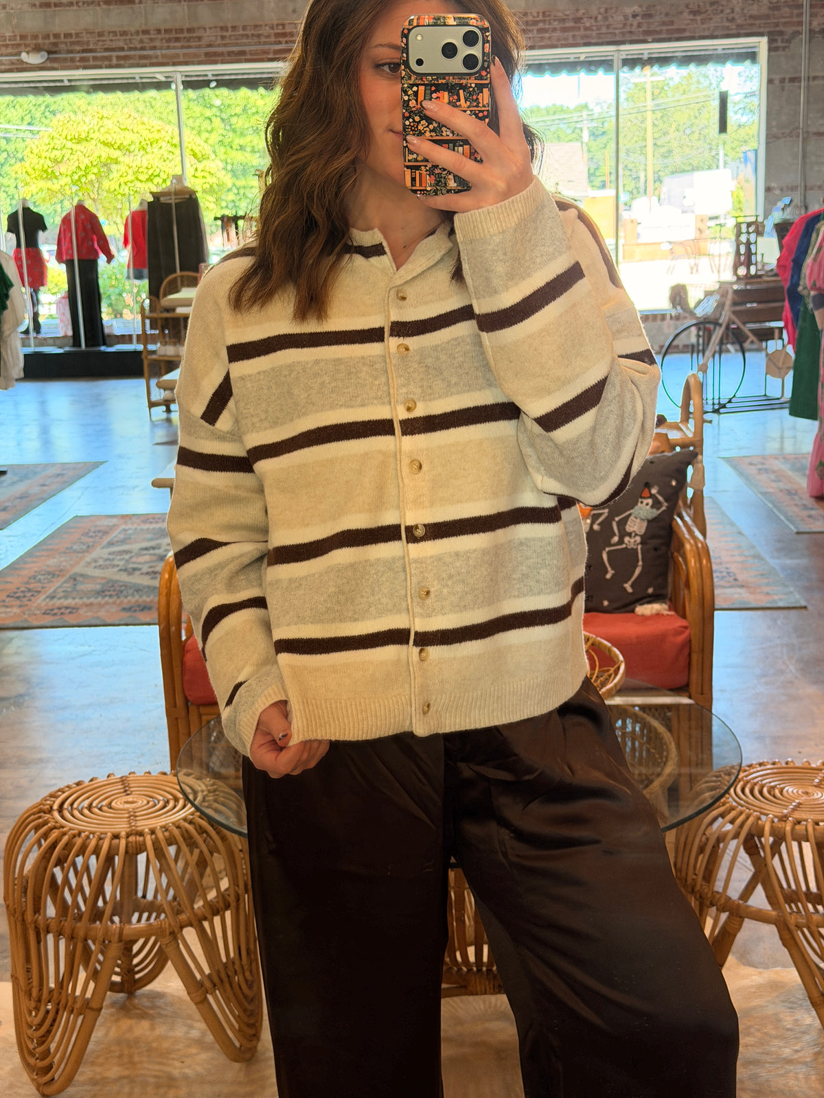 Multi Stripe Soft Cardigan