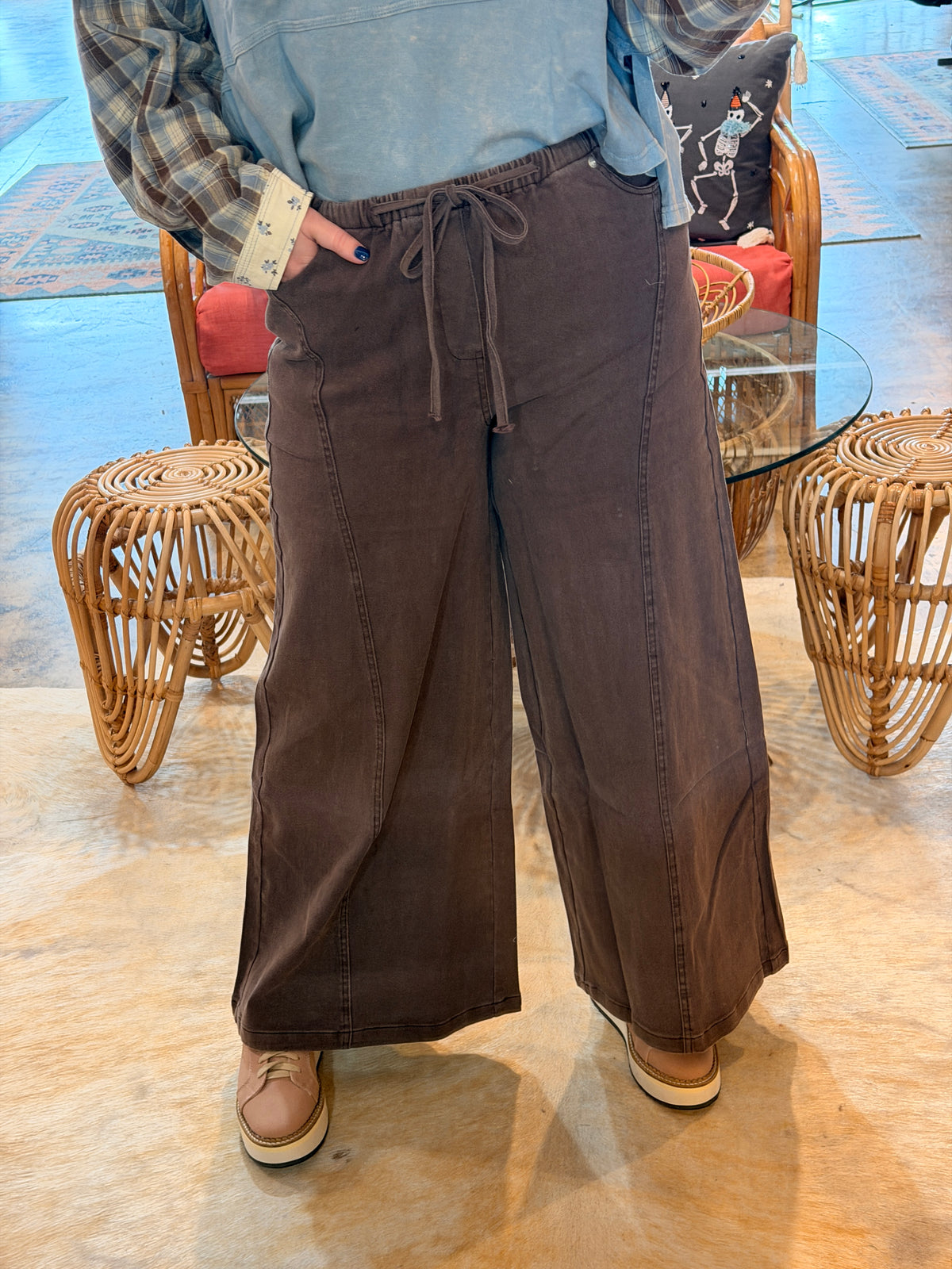 Brown Wide Leg Pant