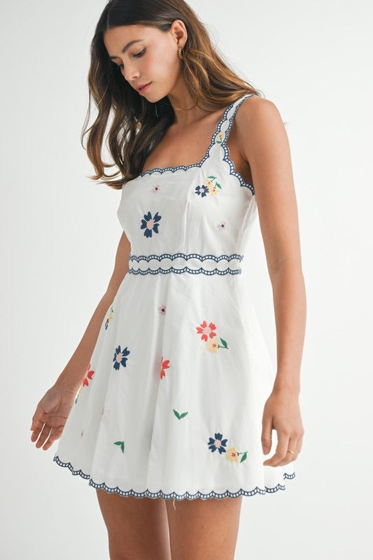 Embroider Mini Dress