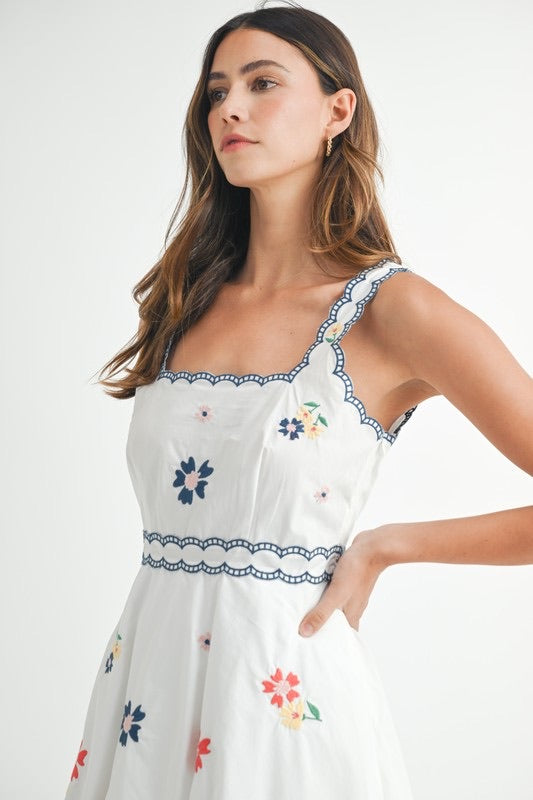 Embroider Mini Dress