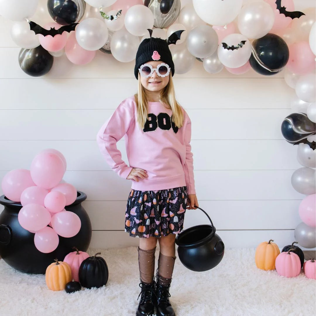 Girls Boo Patch Sweatshirt
