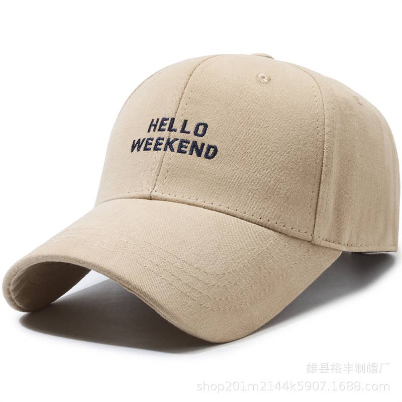 'Hello Weekend' Embroidered Cap