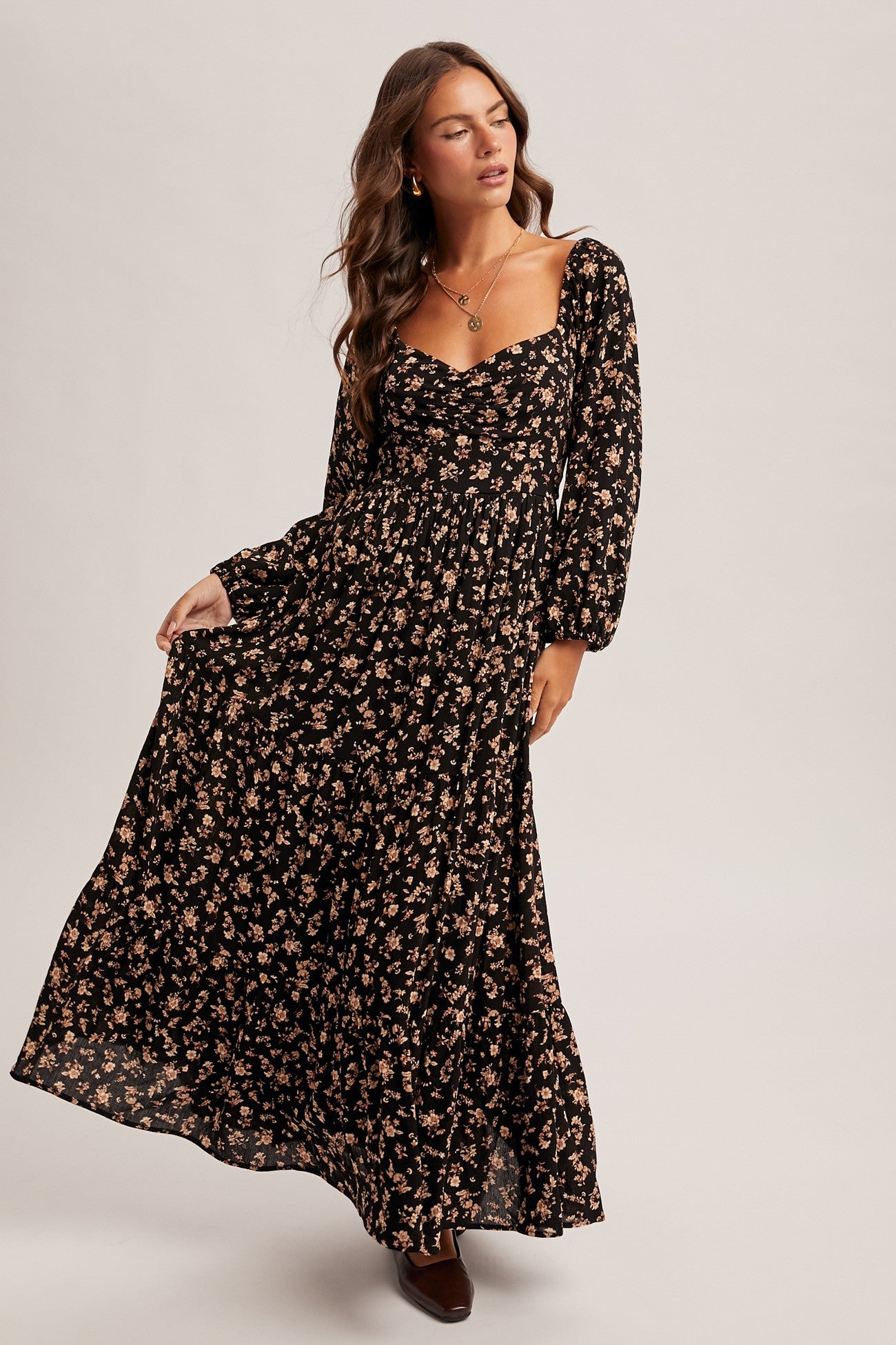 Black Floral Maxi Dress