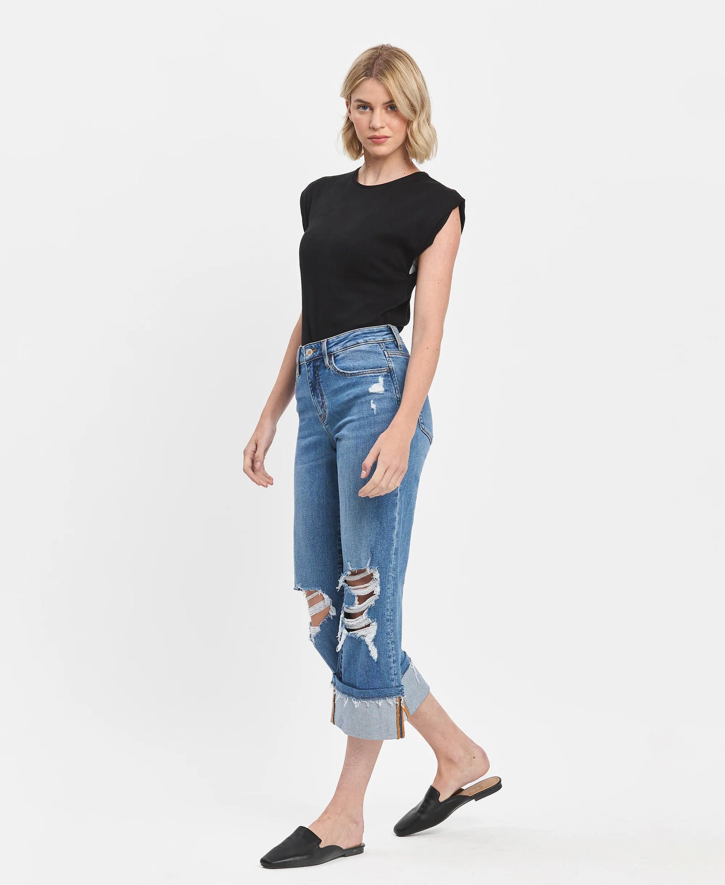 High Rise Crop Wide Leg
