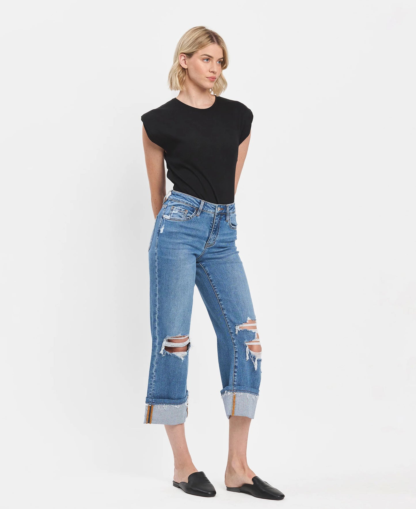 High Rise Crop Wide Leg
