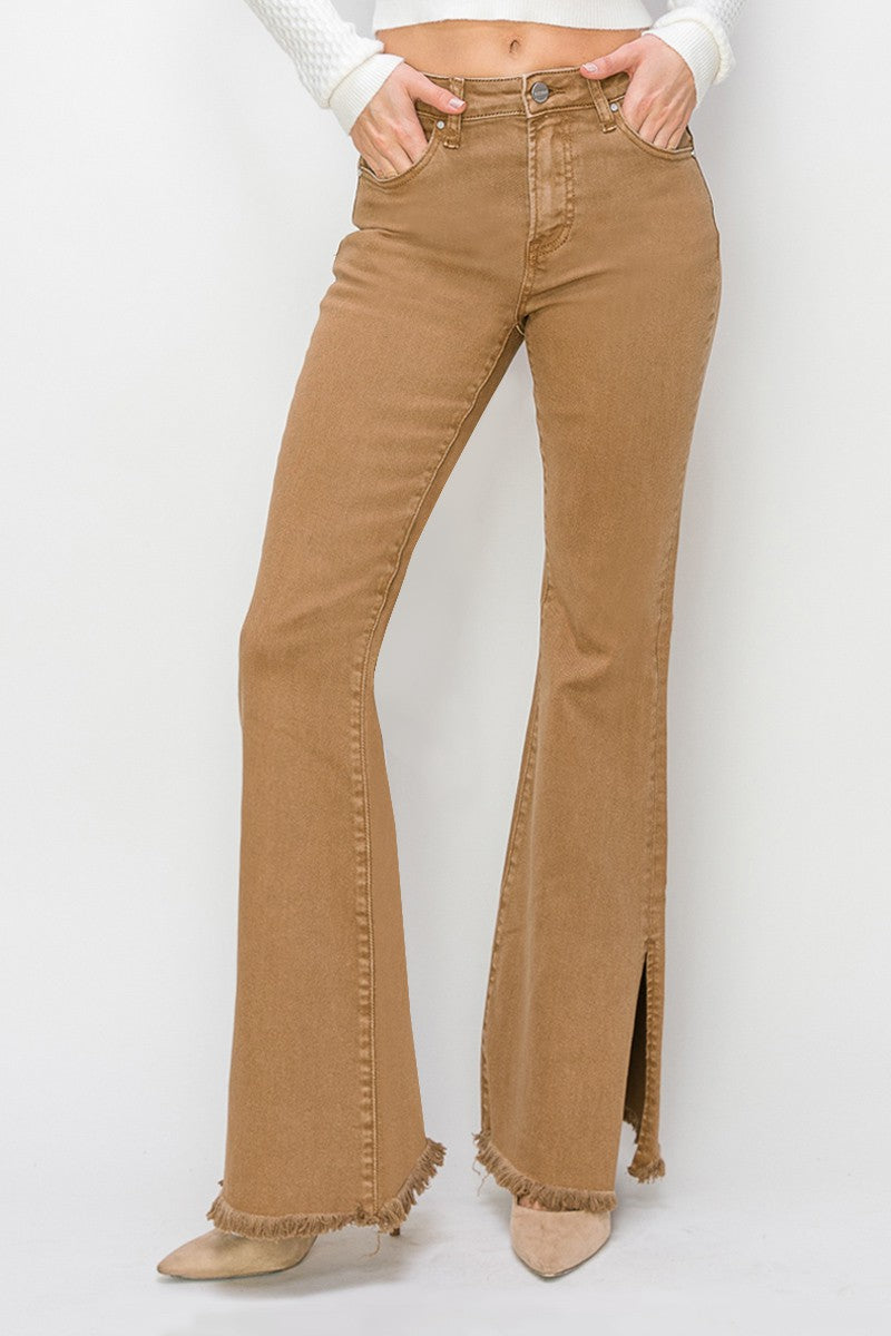 Tan Slit Flares