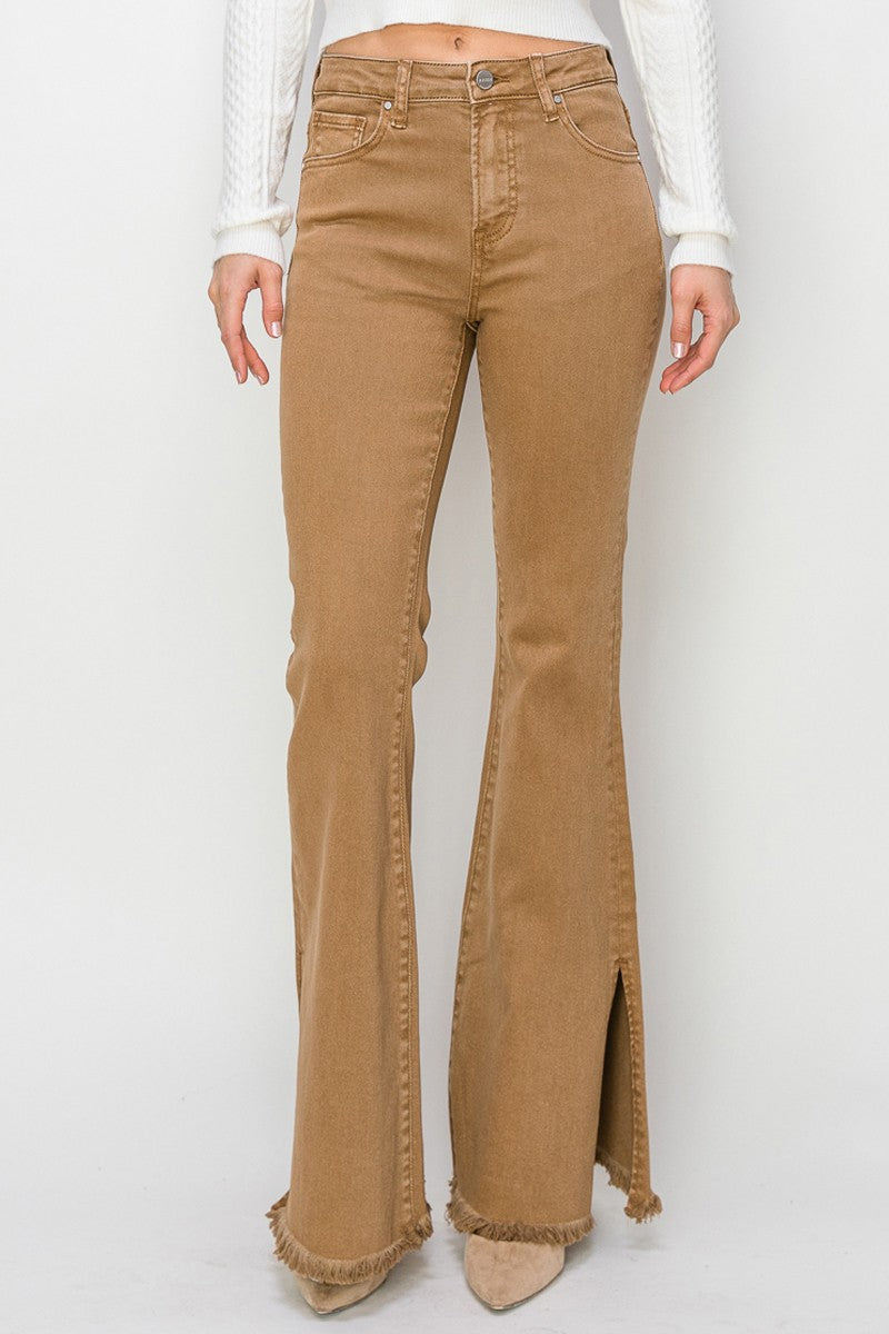 Tan Slit Flares