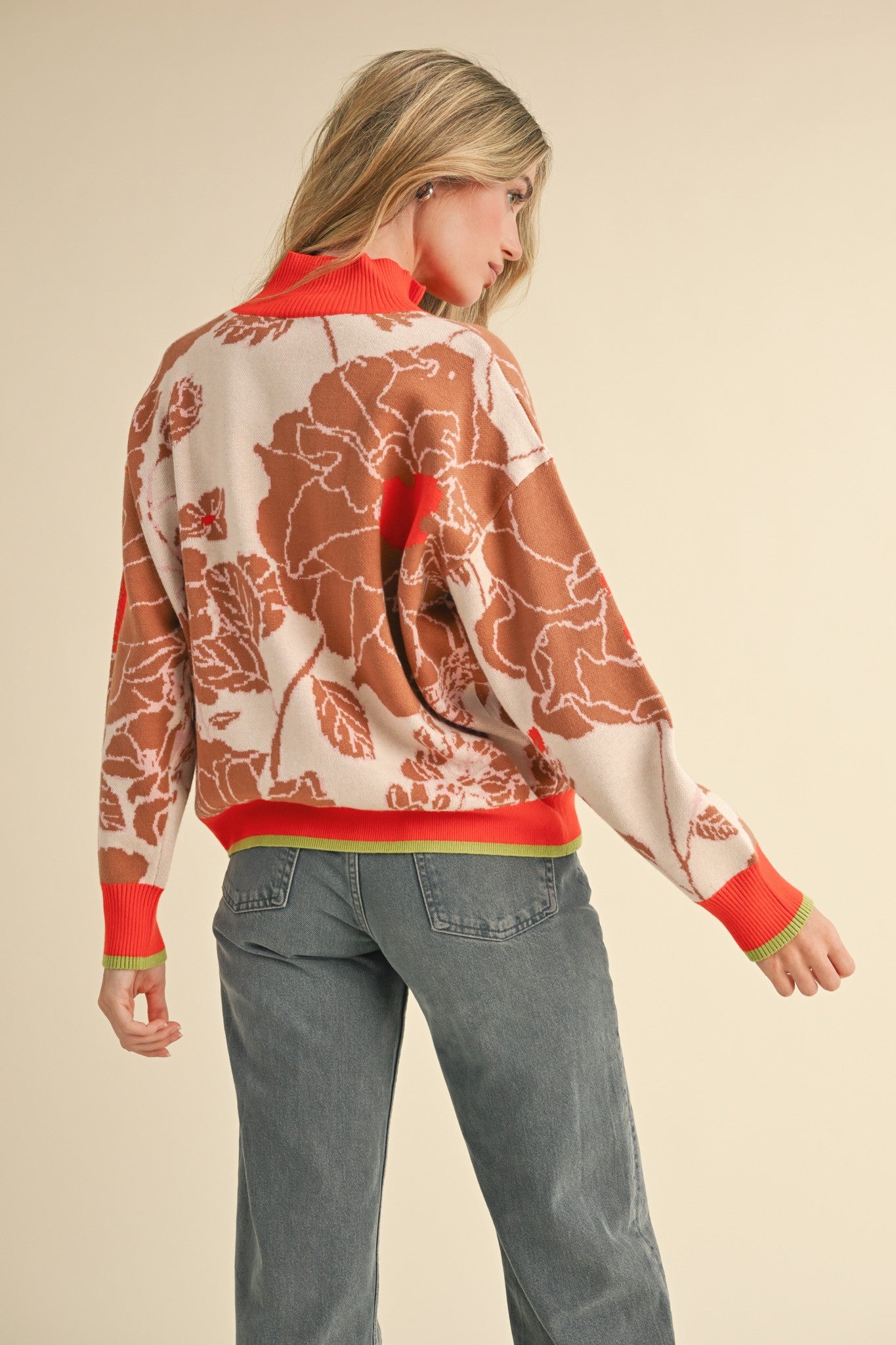 Floral Half Zip