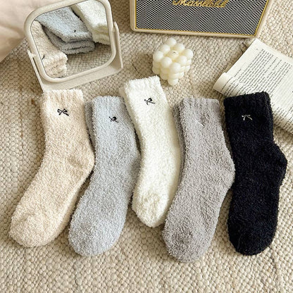 Bow Fleece Socks