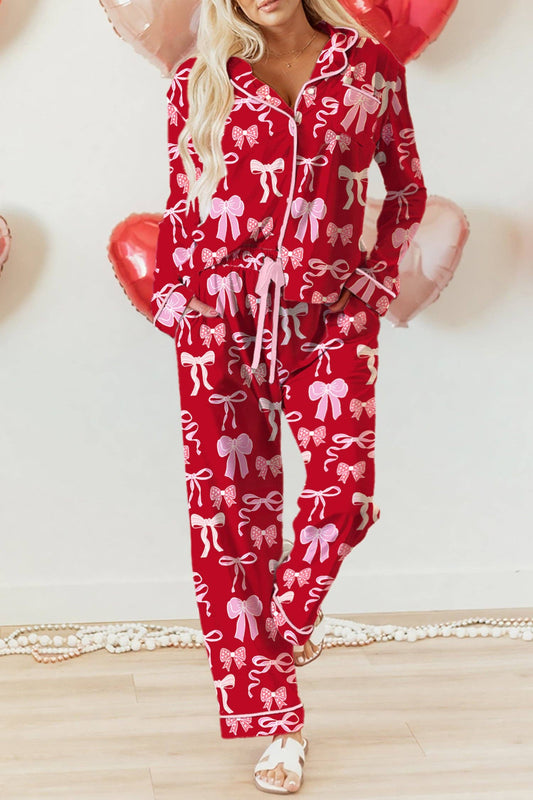Red Sweet Bow Pajama Set