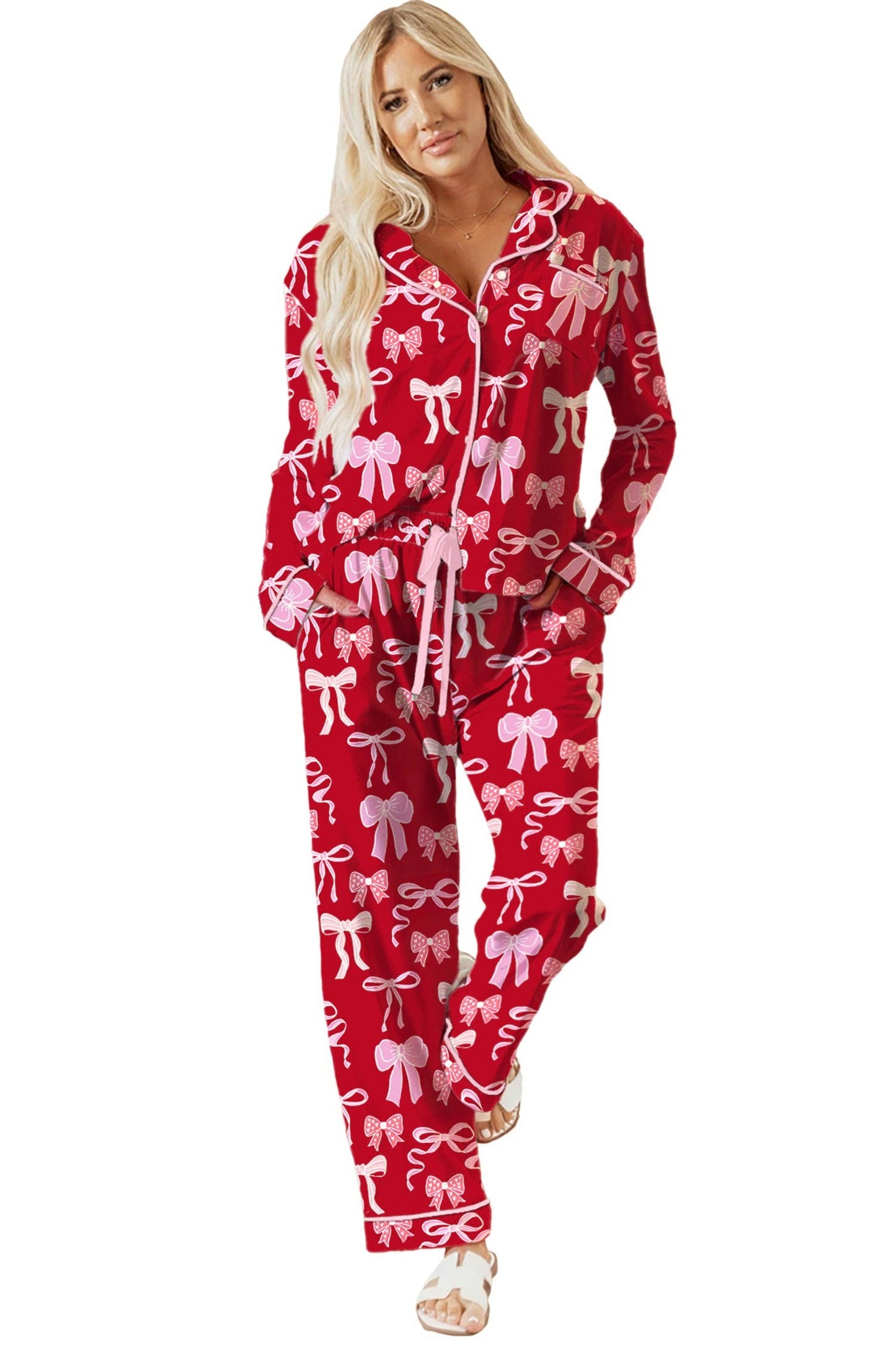Red Sweet Bow Pajama Set