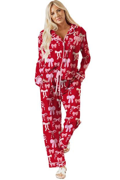 Red Sweet Bow Pajama Set