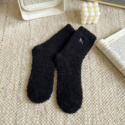 Bow Fleece Socks
