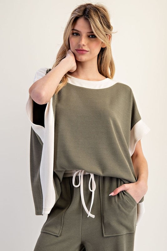 Dry Herb Color Block Top