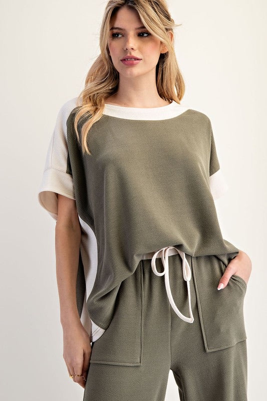 Dry Herb Color Block Top
