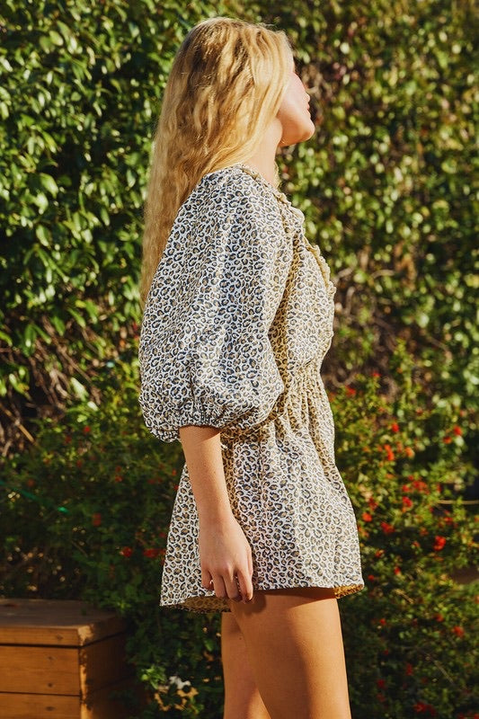 Leopard Denim Romper