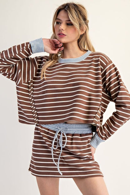 Mocha Stripe Top