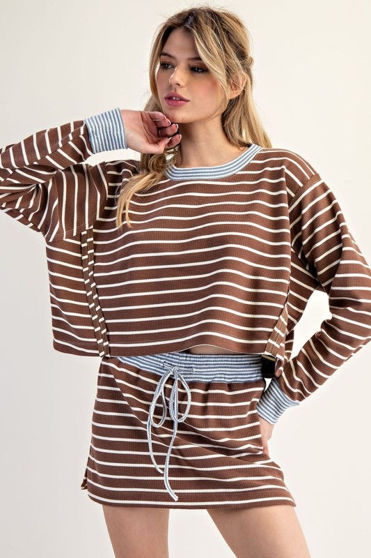Mocha Stripe Top