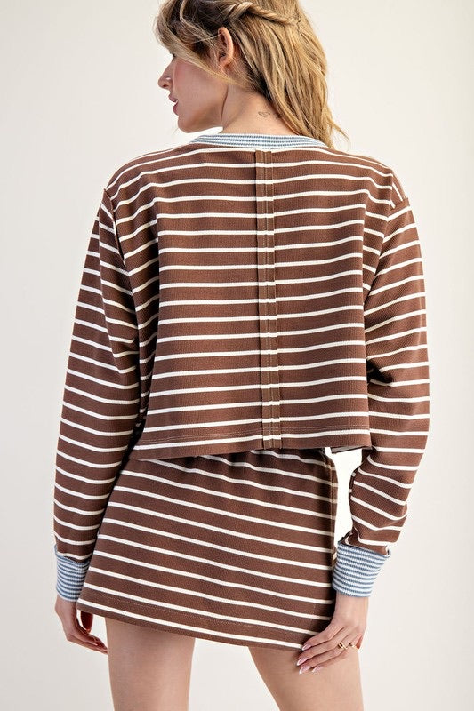 Mocha Stripe Top