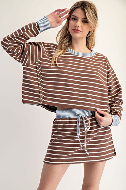 Mocha Stripe Top