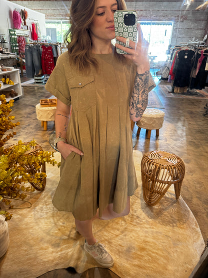 Coco Pleated Pocket Dress