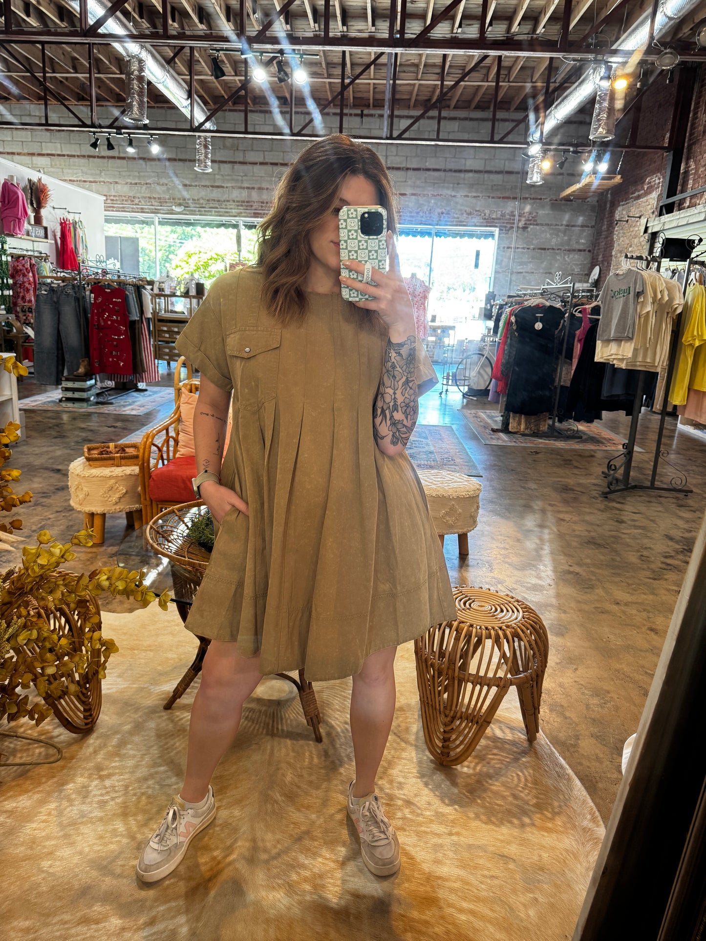 Coco Pleated Pocket Dress