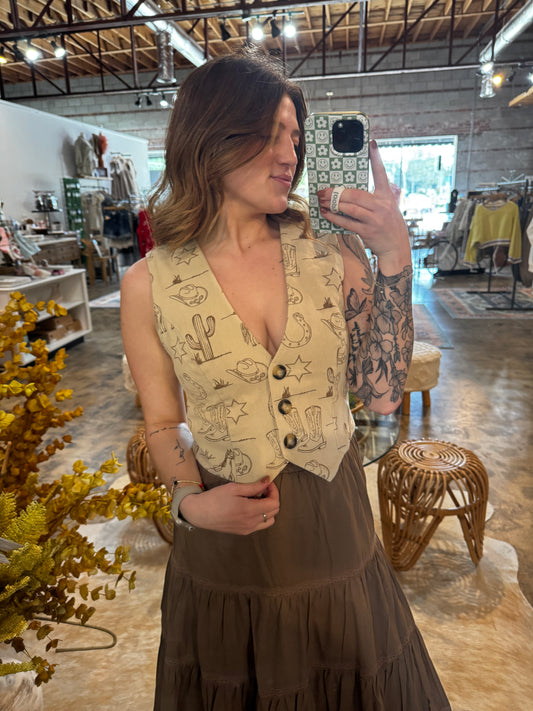 Western Boots Vest