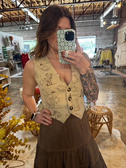 Western Boots Vest