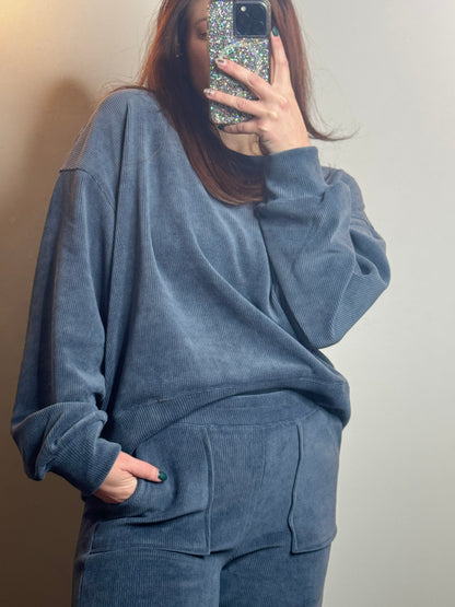 Blue Corduroy Pullover