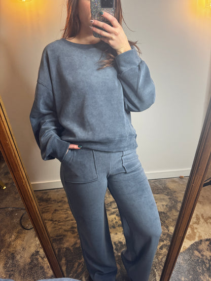 Blue Corduroy Pullover