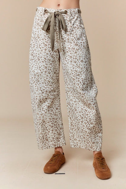 Leopard Barrel Pants