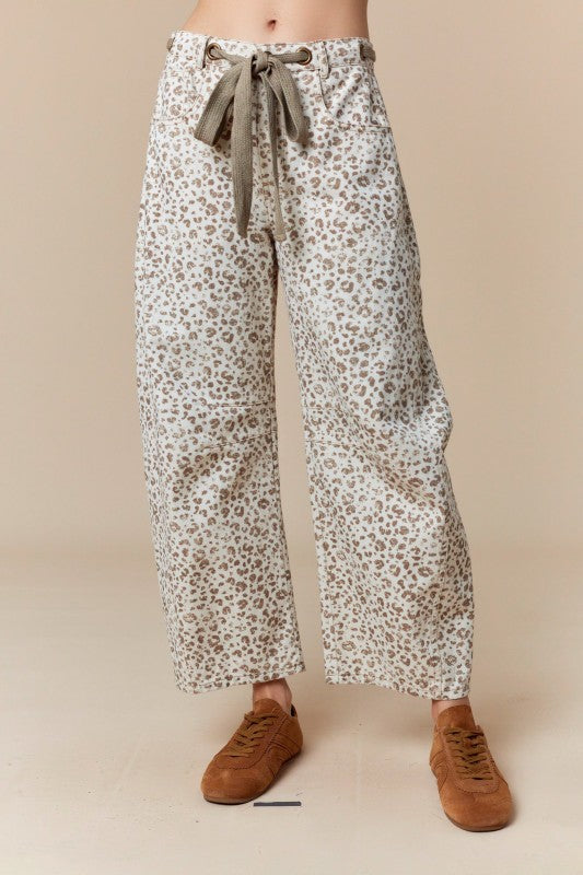 Leopard Barrel Pants