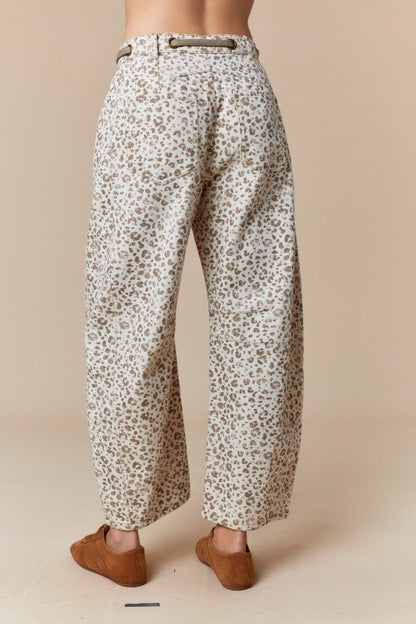 Leopard Barrel Pants