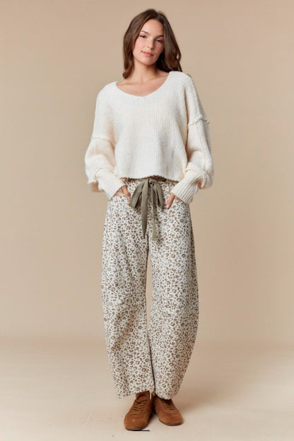 Leopard Barrel Pants