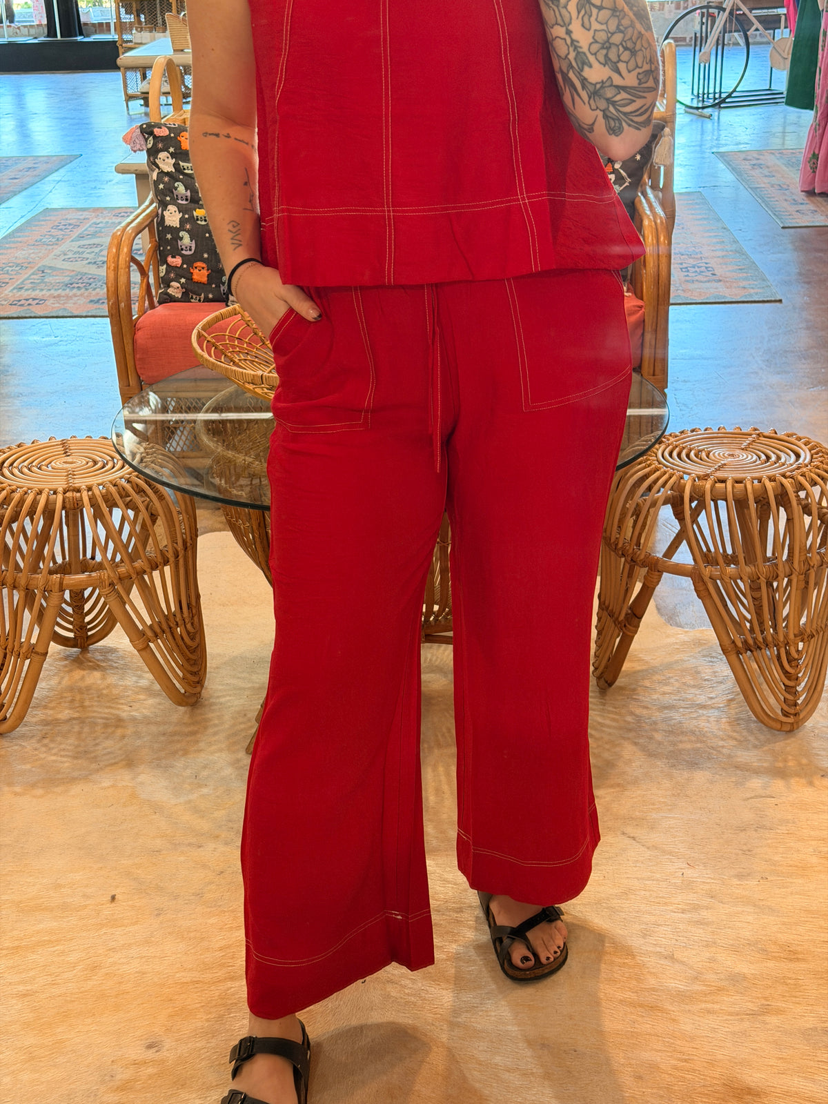 Red Stitch Pant