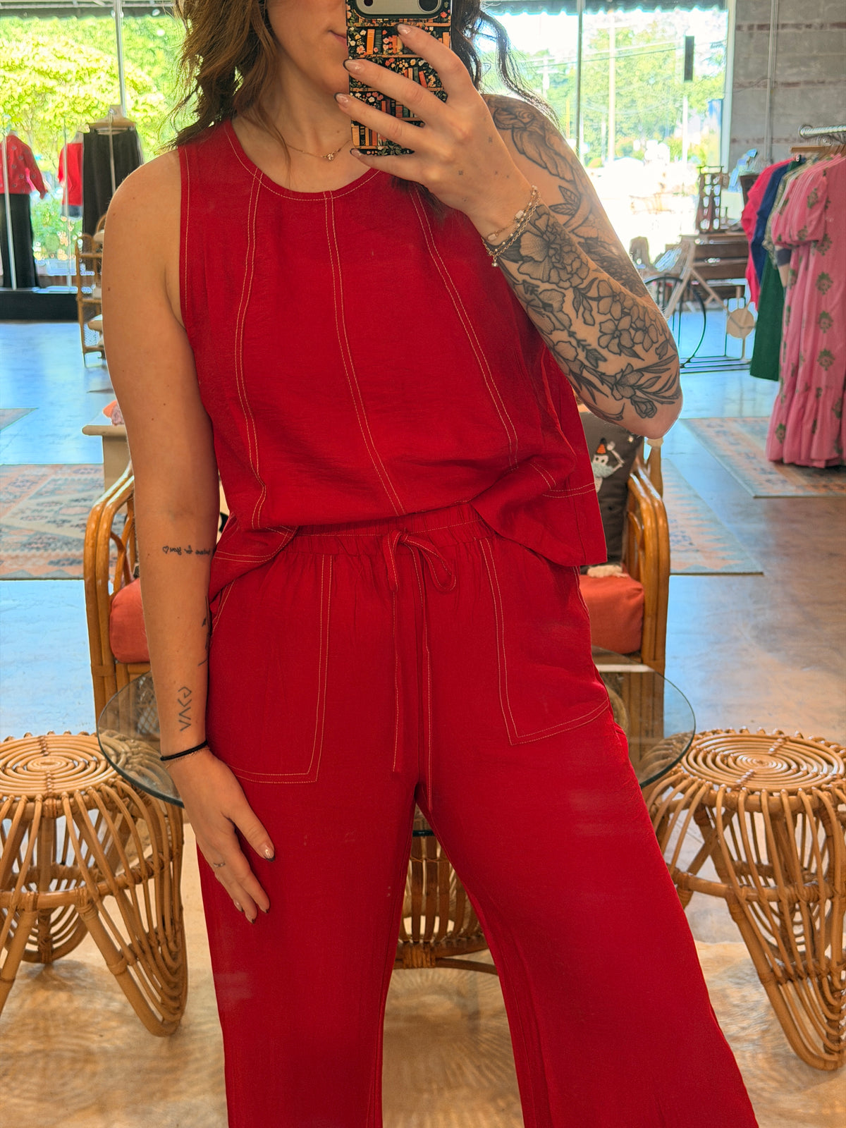 Red Stitch Pant