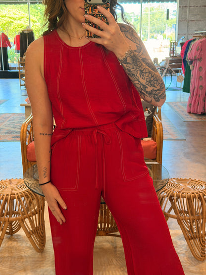 Red Stitch Pant