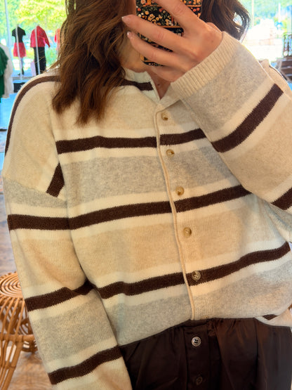 Multi Stripe Soft Cardigan