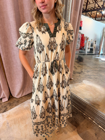 Paisley Cream Maxi Dress