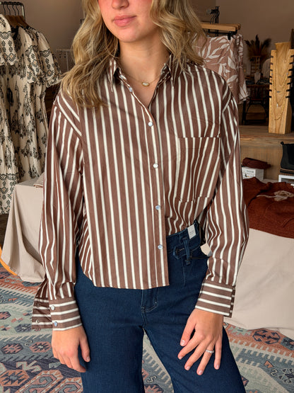 Collared Brown Button Up